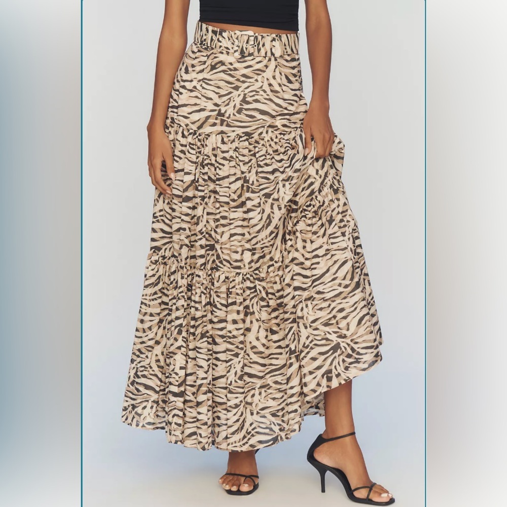 NWT Hutch Belted Tiered Maxi Skirt